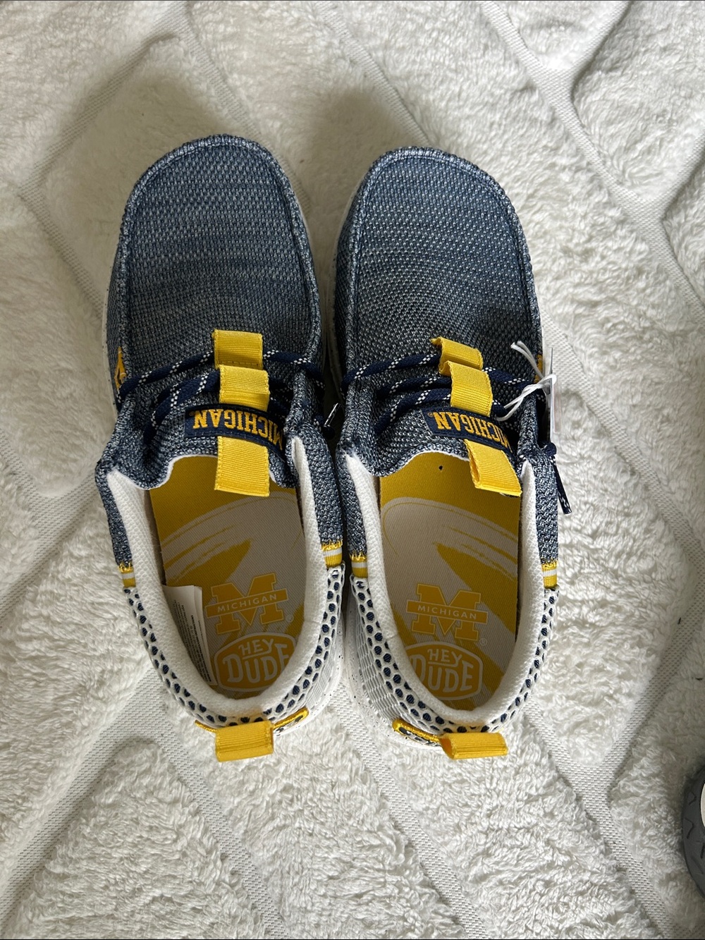 HEYDUDE Wally Funk Stretch Sox Michigan Wolverines Shoes